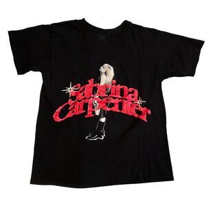 Sabrina Carpenter Short n Sweet Tour Graphic T-Shirt Black Small‎